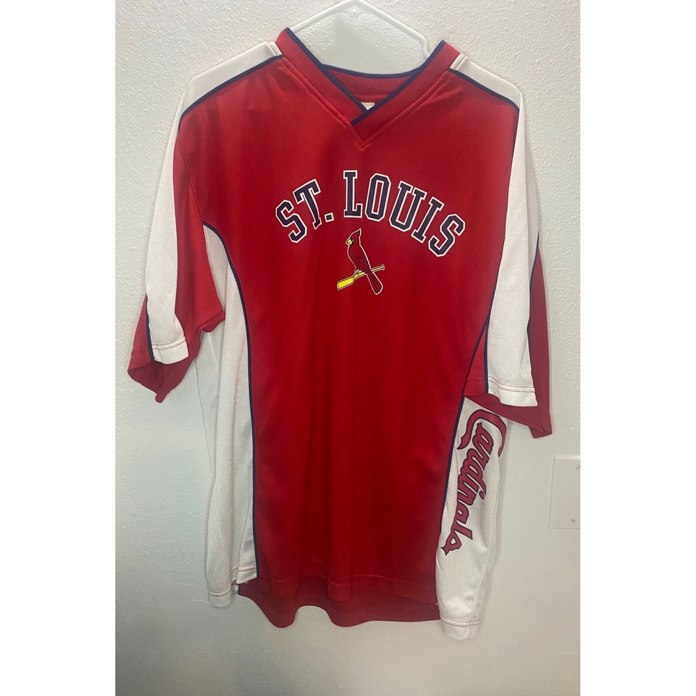 Vintage Lee Sport St. Louis Cardinals Jersey Mens XL Red V-Neck MLB Mesh